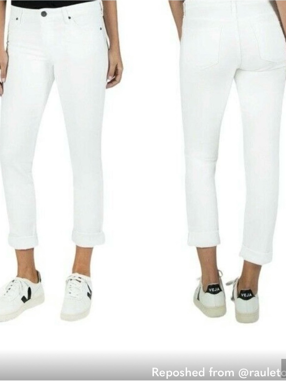 Kut from the Kkoth Catherine Straight leg white  Women's Crop Jeans